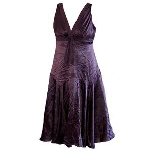 Ted Baker Chocolate Silk A-line Dress Sz 3 (US 8)